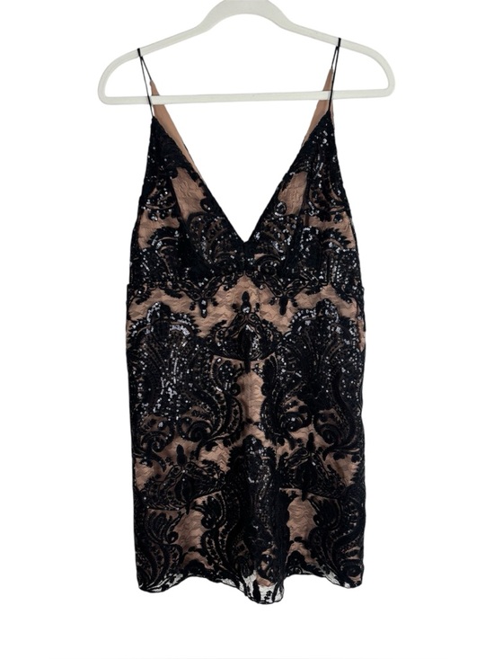 Free People Dresses & Skirts - Free People Night Shimmers Black Lace Sequin Mini Dress Women’s Size 10 NWT LBD